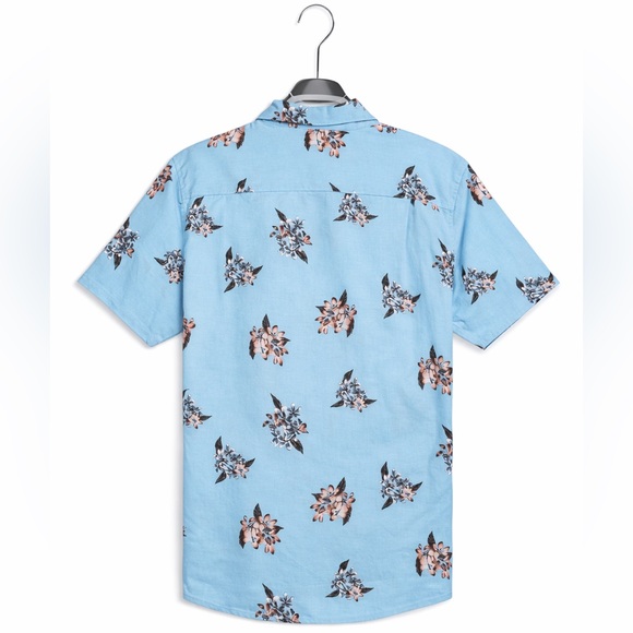 Hurley One & Only Lido Stretch Button Up Shirt Men’s XL Blue Dream - Picture 2 of 4